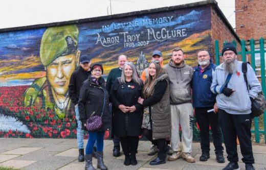 A Mural Unveiled for Private Aaron McClure who died in Afghanistan in 2007