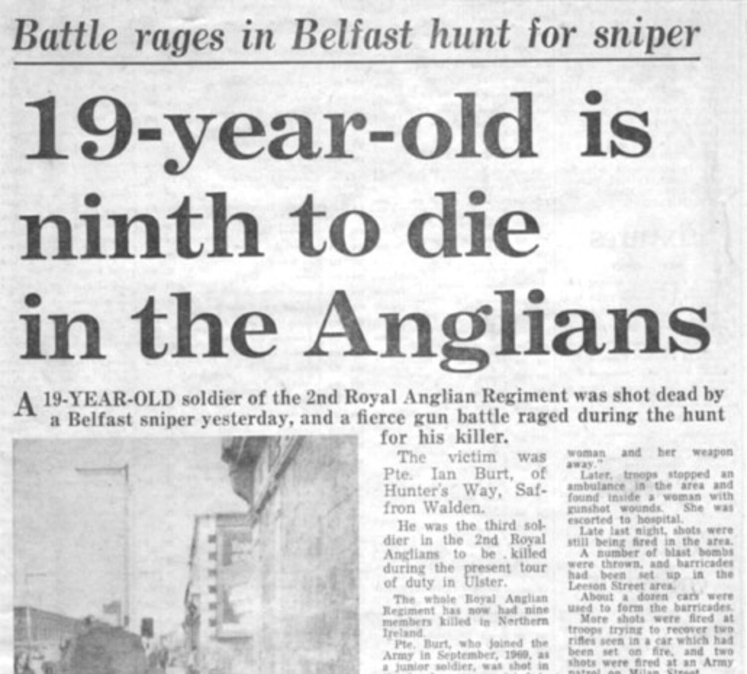 Private Ian Stuart David Burt Royal Anglian Regiment