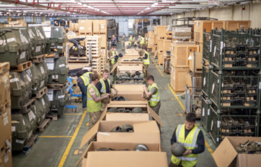 2nd Battalion Royal Anglian Regiment soldiers drafted in to pack Military Helmets for Ukraine 2nd Battalion Royal Anglian Regiment soldiers drafted in to pack Military Helmets for Ukraine