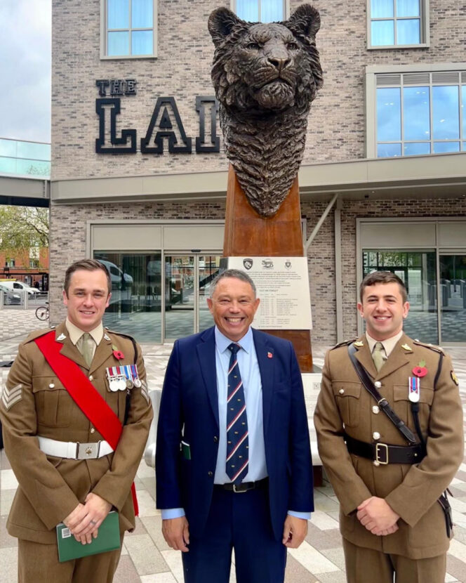 Leicester Tigers Foundation monument unveiled Royal Anglian Regiment