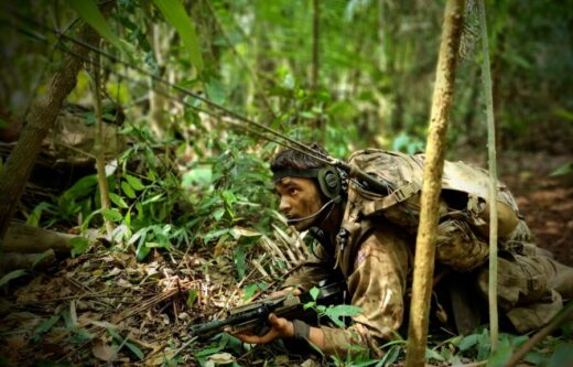 1st Battalion Royal Anglian Regiment patrol deep into the jungles of Belize
