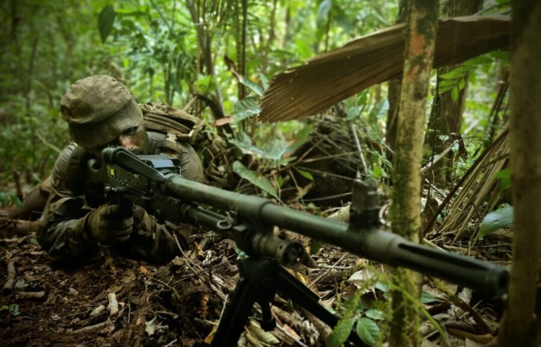 1st Battalion Royal Anglian Regiment patrol deep into the jungles of Belize