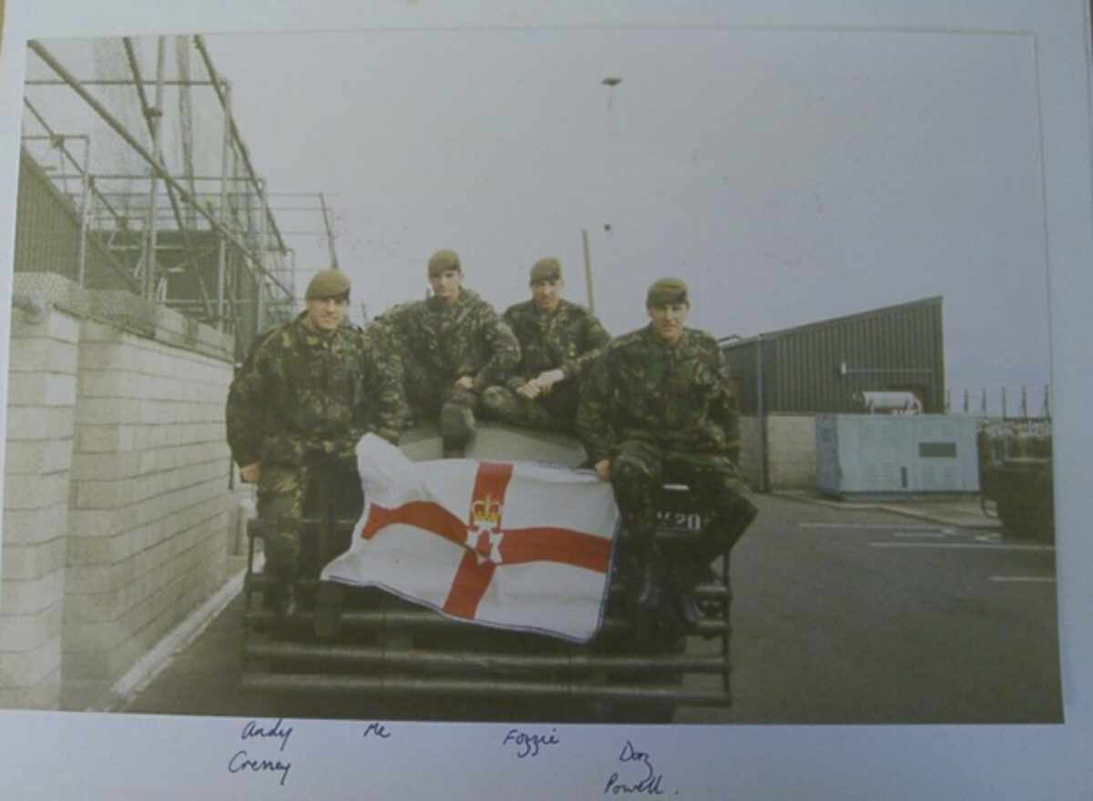 Soldiers from A Company, 2nd Battalion, Royal Anglian Regiment, Northern Ireland, 1989.