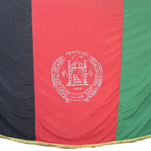 Afghanistan National Flag secured during a Royal Anglian Regiment deployment on Operation HERRICK.
