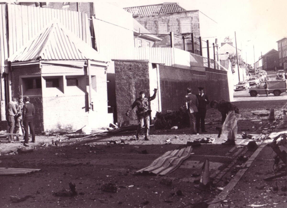 Aftermath of the proxy bomb at Newry, Northern Ireland 1986