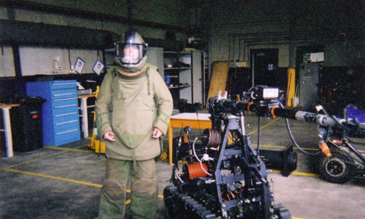 Ato suit and bomb disposal wheelbarrow Northern Ireland Ato suit and bomb disposal wheelbarrow Northern Ireland