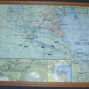 Framed map of the Gulf War campaign in Iraq