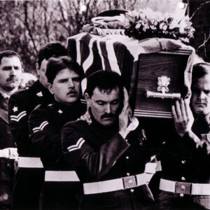 Funeral of Private Nicholas Peacock, Royal Anglian Regiment, killed in Northern Ireland in 1989.