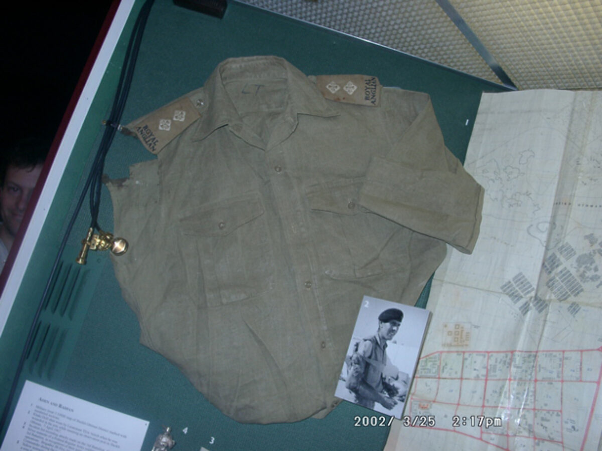 Jacket worn by a Royal Anglian Regiment officer shot and injured in Aden in 1967 Jacket worn by a Royal Anglian Regiment officer shot and injured in Aden in 1967