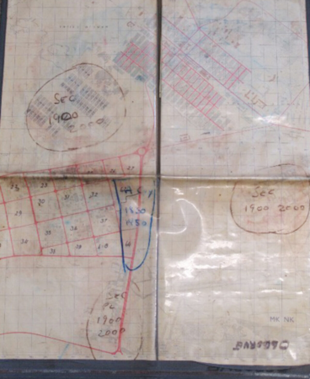 Map of the Sheik Othman area of Aden, with manuscript additions with map case Map of the Sheik Othman area of Aden, with manuscript additions with map case