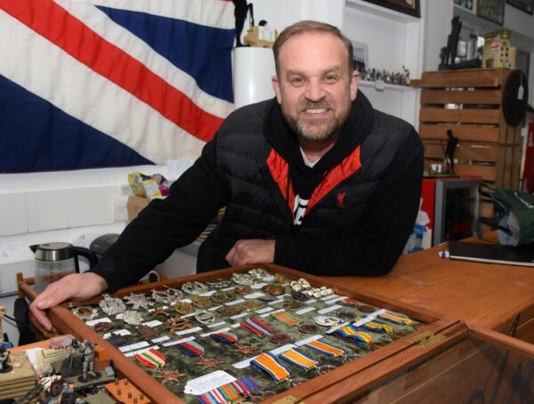 Royal Anglian Veteran turned his overflowing “man cave” into a thriving antiques shop.