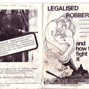 Civil resistance campaign leaflet, Northern Ireland featuring image of Royal Anglian soldier