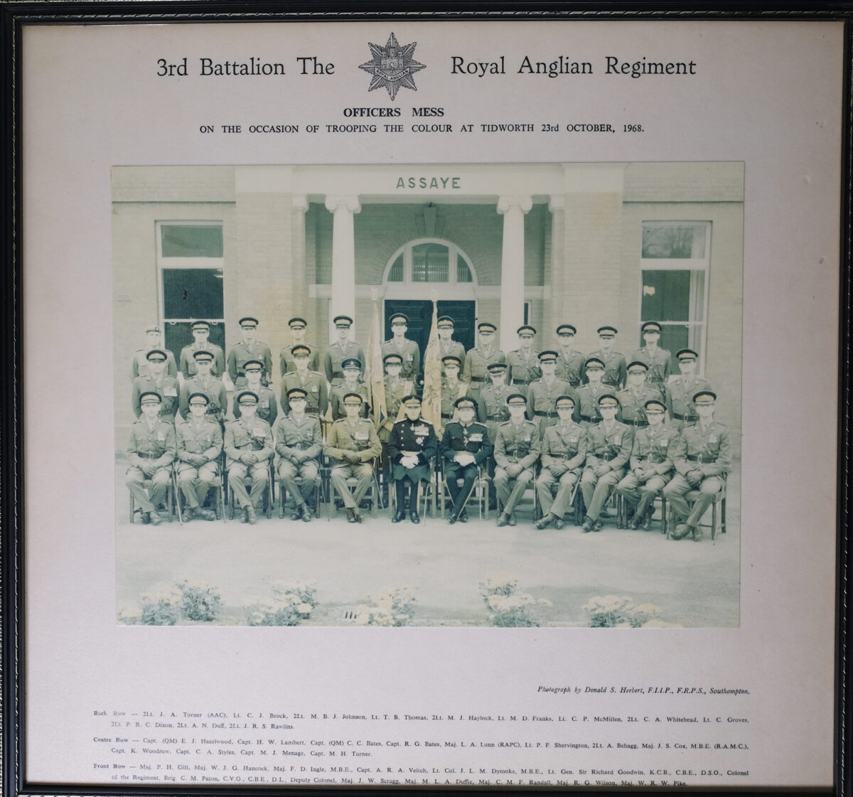 3rd Battalion Royal Anglian Regiment Officers Mess Trooping the Colour at Tidworth - 23 October 1968 3rd Battalion Royal Anglian Regiment Officers Mess Trooping the Colour at Tidworth - 23 October 1968