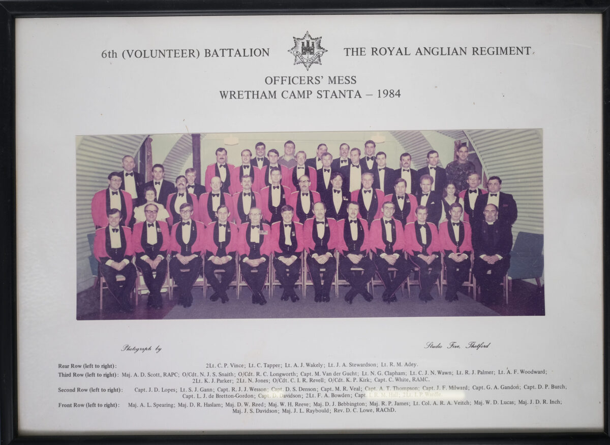 6th (Volunteer) Battalion Royal Anglian Regiment Officers Mess Wretham Camp STANTA 1984