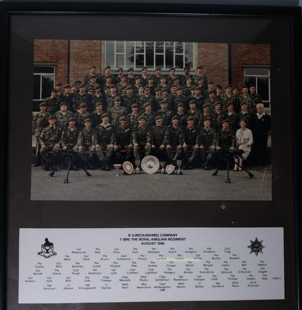 7 Battalion B (Lincolnshire) Company Royal Anglian Regiment August 1986