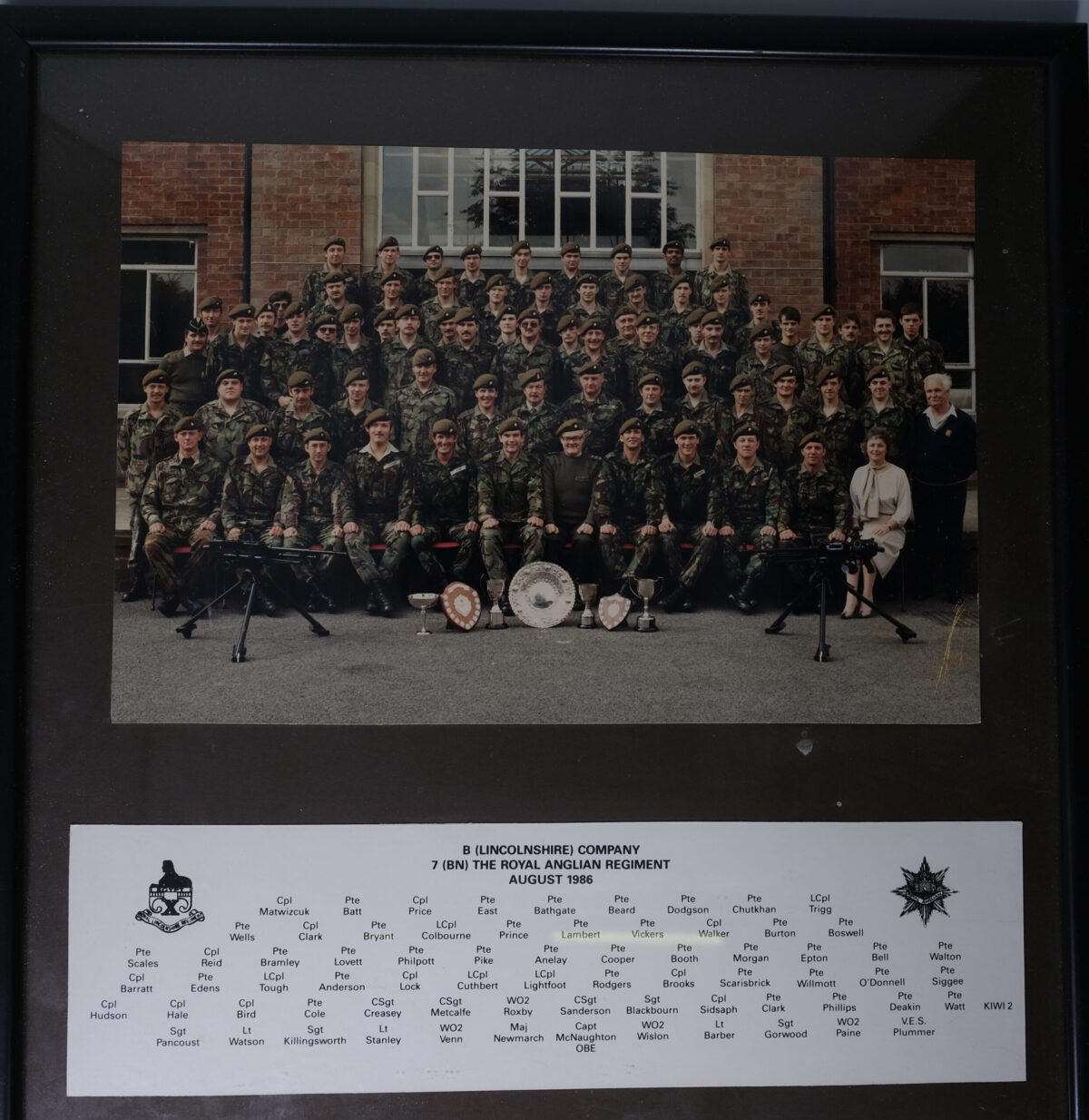 7 Battalion B (Lincolnshire) Company Royal Anglian Regiment August 1986 7 Battalion B (Lincolnshire) Company Royal Anglian Regiment August 1986