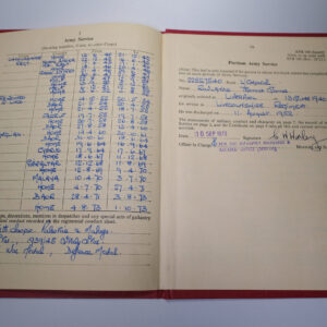Army record book Lance Corporal Thomas James Rowland Royal Anglian Regiment