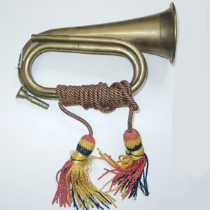 Military Bugle for a military drummer and bugle calls. Held at the Royal Anglian Regiment Museum at the IWM Duxford.