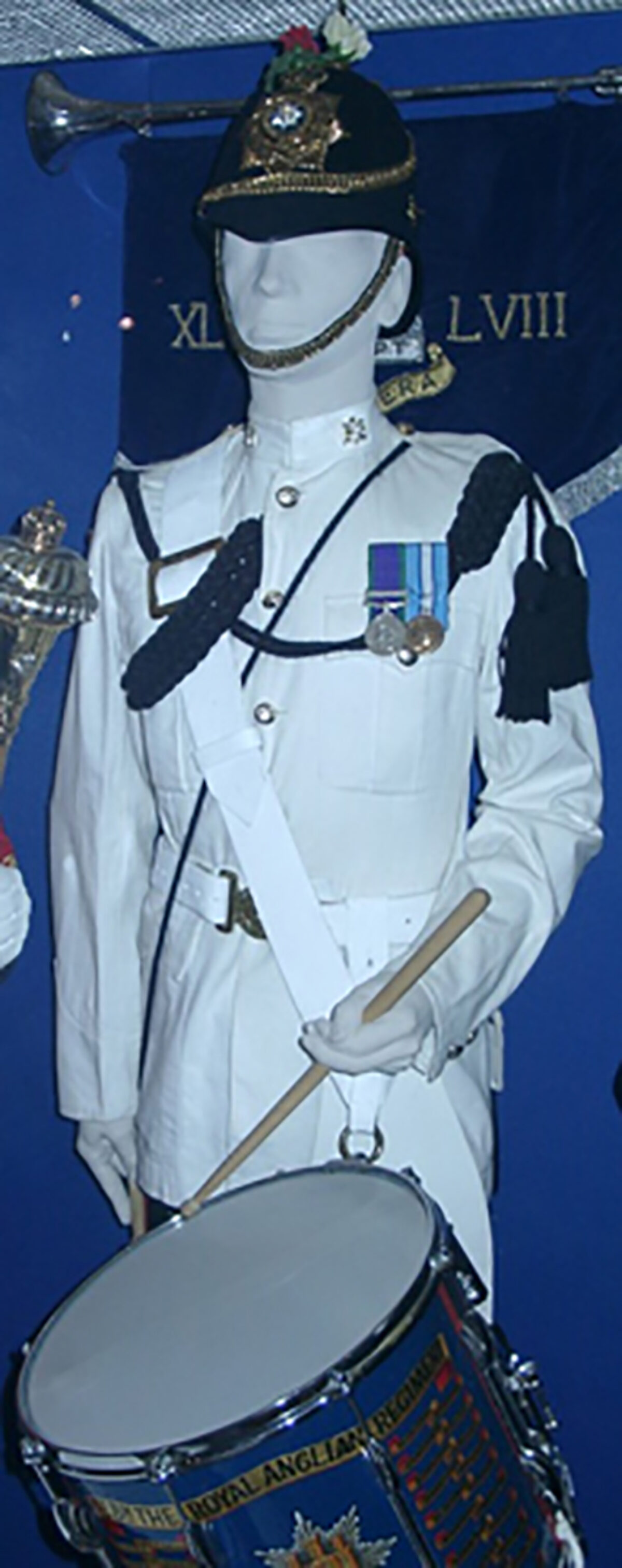 Ceremonial Whites for Royal Anglian Drummers