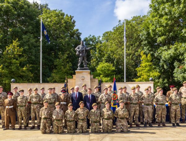 Royal Anglian Memorial with Cadets