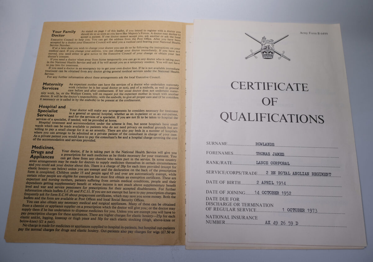 National Health Record Lance Corporal Thomas James Rowland National Health Record Lance Corporal Thomas James Rowland