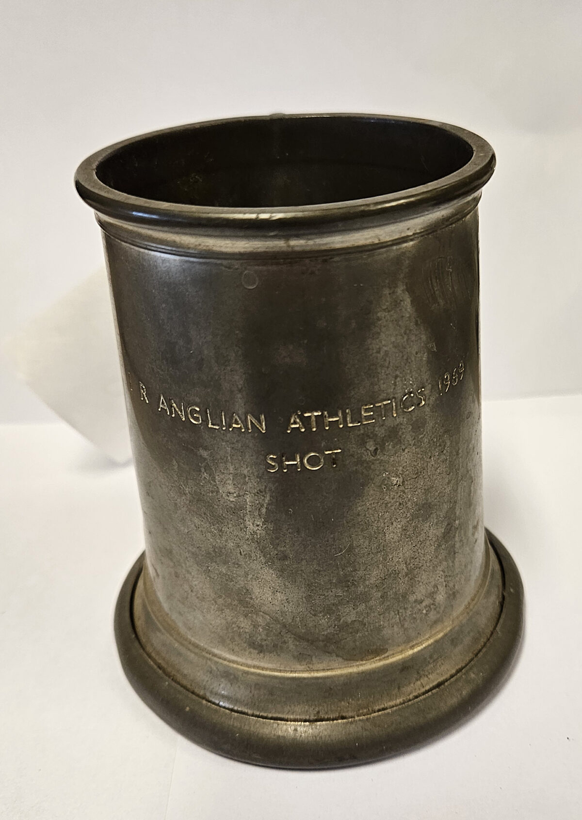 Pewter Mug Royal Anglian Regiment Athletics Competition Shot Put trophy 1969 Pewter Mug Royal Anglian Regiment Athletics Competition Shot Put trophy 1969