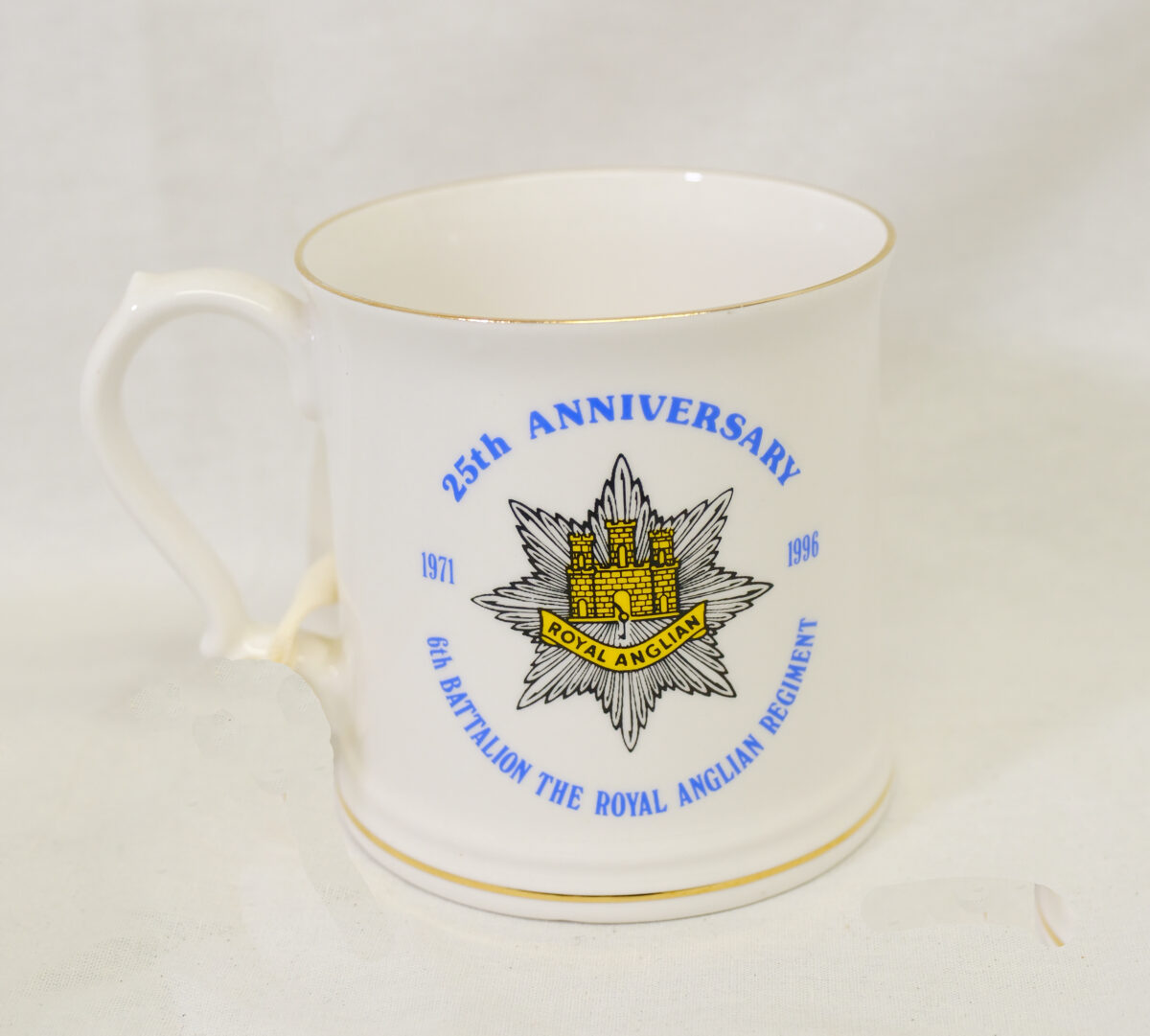 6th Battalion Royal Anglian Regiment 25th Anniversary 1971-1996 presentation mug 6th Battalion Royal Anglian Regiment 25th Anniversary 1971-1996 presentation mug