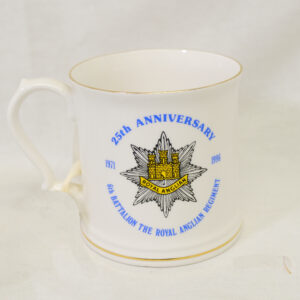6th Battalion Royal Anglian Regiment 25th Anniversary 1971-1996 presentation mug