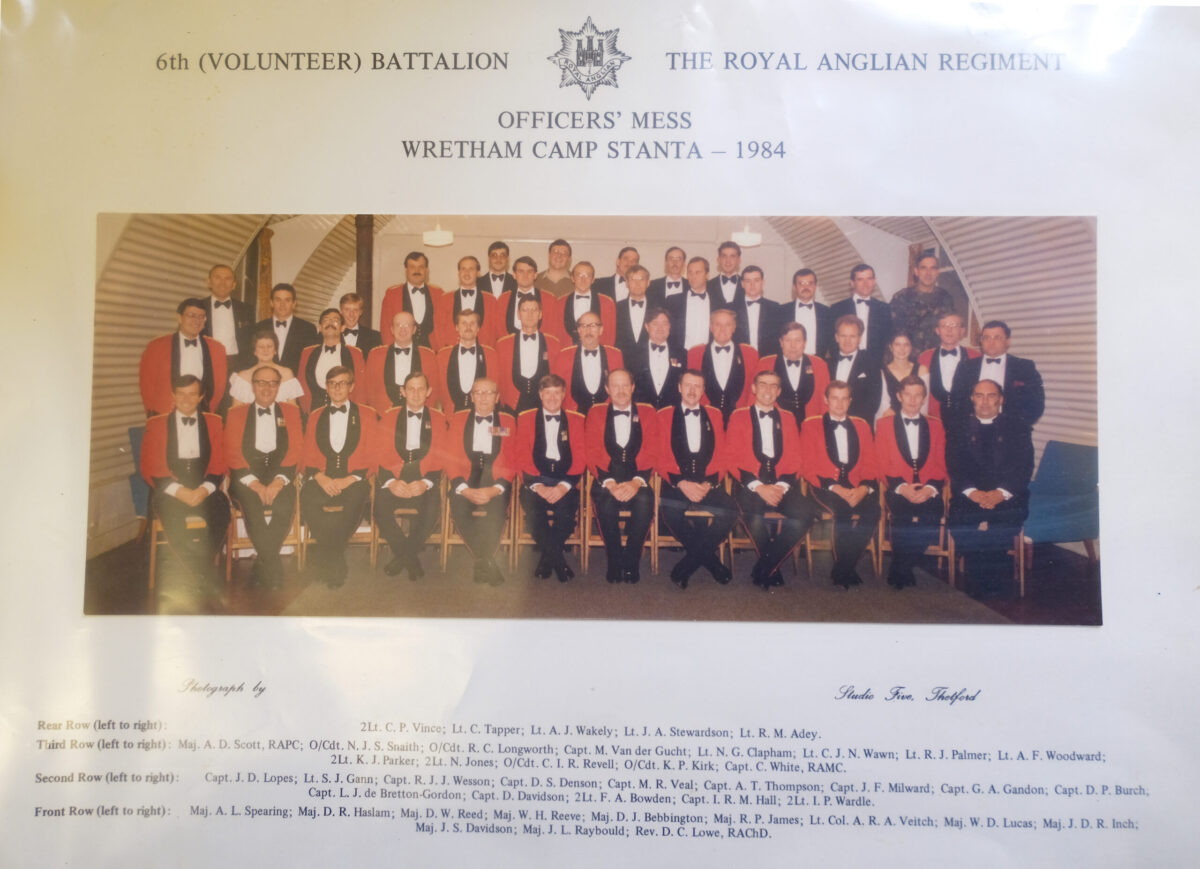 6th Volunteer Battalion The Royal Anglian Regiment Officers' Mess Wrteham Camp Stanta 1984 6th Volunteer Battalion The Royal Anglian Regiment Officers' Mess Wrteham Camp Stanta 1984