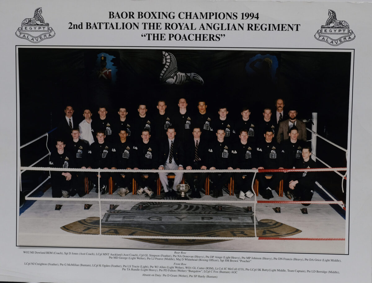 BAOR Boxing Champions 1994 2nd Battalion Royal Anglian Regiment