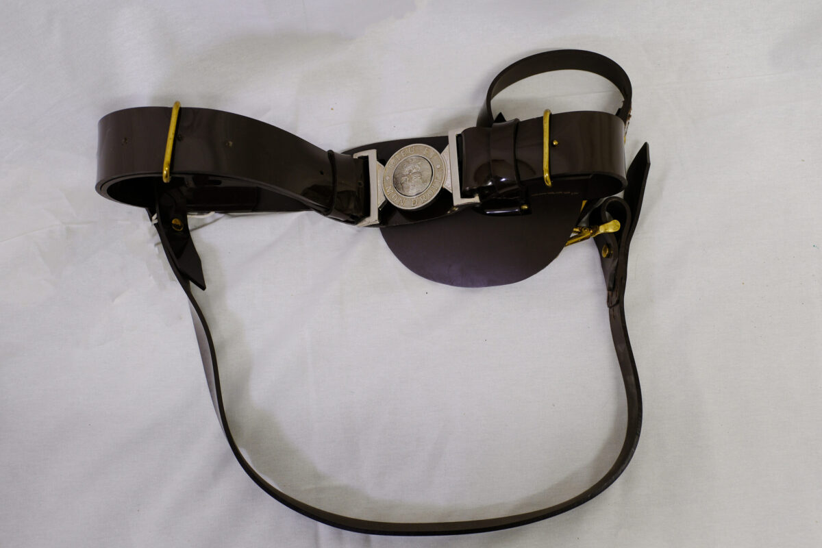 British Army issued ceremonial Sam Brown sword cross belt in plastic for Officers British Army issued ceremonial Sam Brown sword cross belt in plastic for Officers