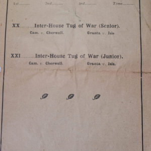 Cambridge and County School for Boys Sports Programme 2 May 1918 Cambridge and County School for Boys Sports Programme 2 May 1918
