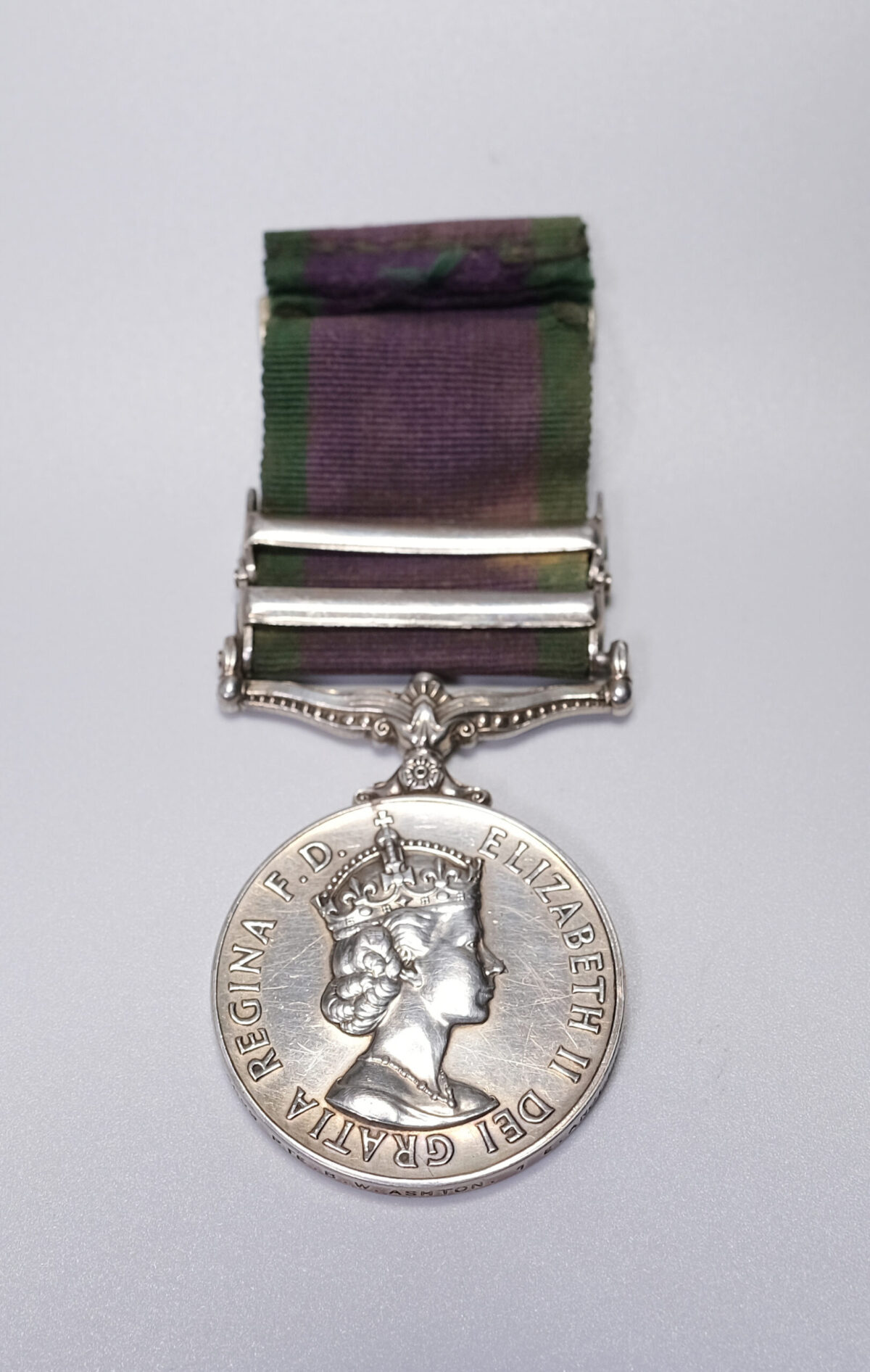 Campaign Medal and 2 Clasps South Arabia and Radfan 23933629 Private B W Ashton 1 East Anglian Regiment