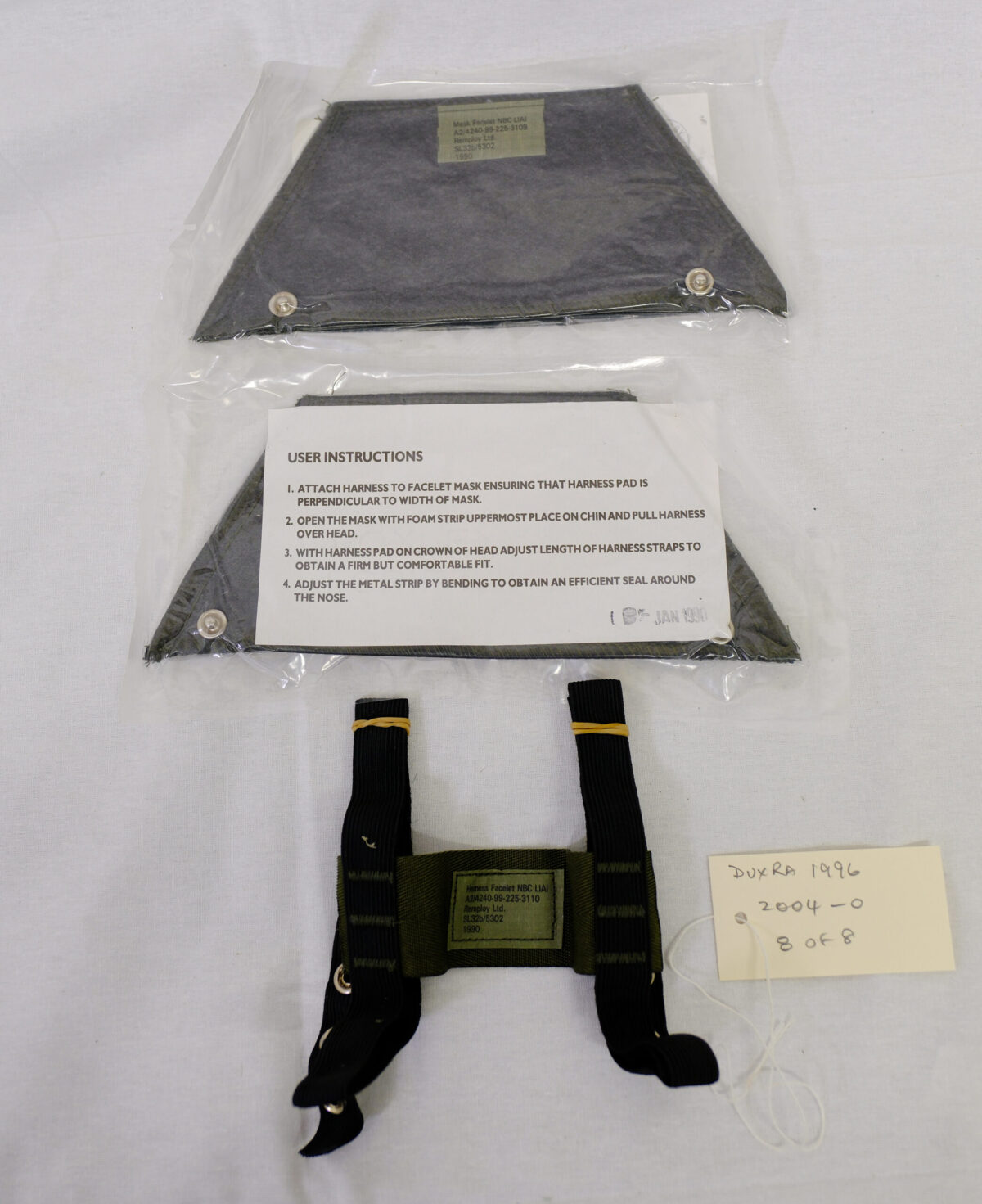 British Army issued Mask Facelet NBC 1990 British Army issued Mask Facelet NBC 1990