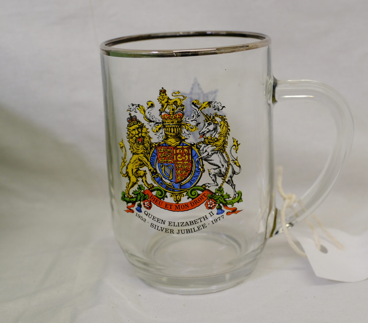 Royal Anglian Queen Elizabeth II Silver Jubilee Glass Mug 1977 Royal Anglian Queen Elizabeth II Silver Jubilee Glass Mug 1977