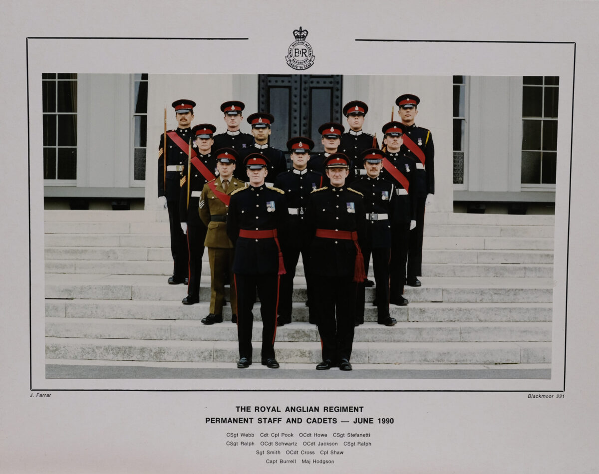 Royal Anglian Regiment Permanent Staff and Cadets RMAS June 1990