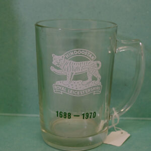 Royal Leicestershire Regiment Hindoostan Glass presentation Mug 1970