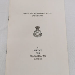 The Royal Memorial Chapel Sandhurst - A Service for Remembrance Sunday order of service