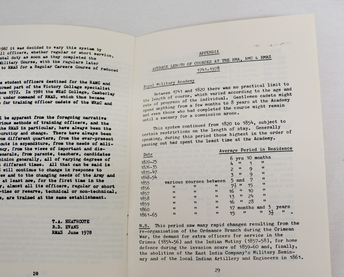 The Story of Sandhurst circa booklet 1980s