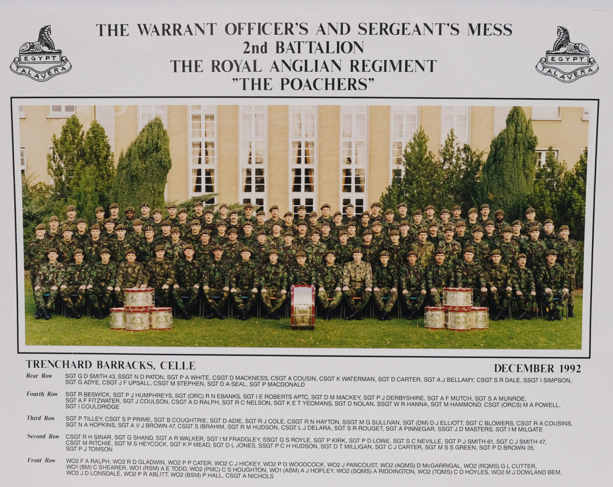 WOs and Sgts Mess 2nd Battalion Royal Anglian Regiment Celle December 1992