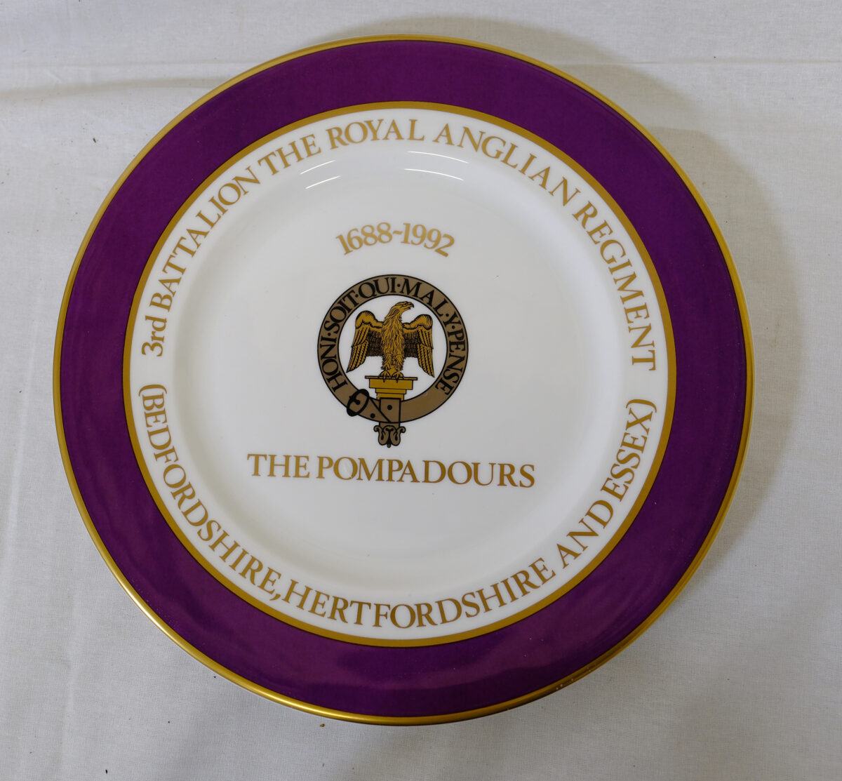 3rd Battalion (Pomdadours) Royal Anglian Regiment side plate 1992