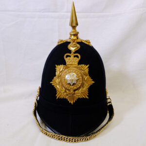 Ceremonial Royal Anglian Regiment helmet. Worn by Bandsman, Musicians and soldiers of the Corps of Drums. 