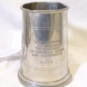 Pewter mug for Operation Grapple 4 - 2nd Battalion Royal Anglian Regiment. Pewter mug for Operation Grapple 4 - 2nd Battalion Royal Anglian Regiment.