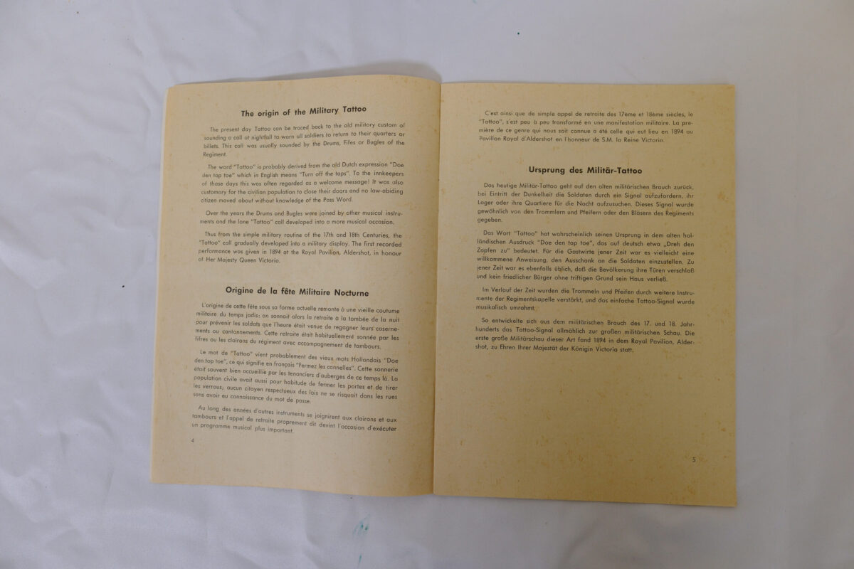 Programme for the British Military Tattoo 1965 Programme for the British Military Tattoo 1965
