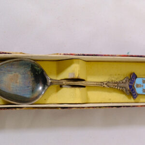 Silver spoon with Kings Lynn name and crest on in box Silver spoon with Kings Lynn name and crest on in box