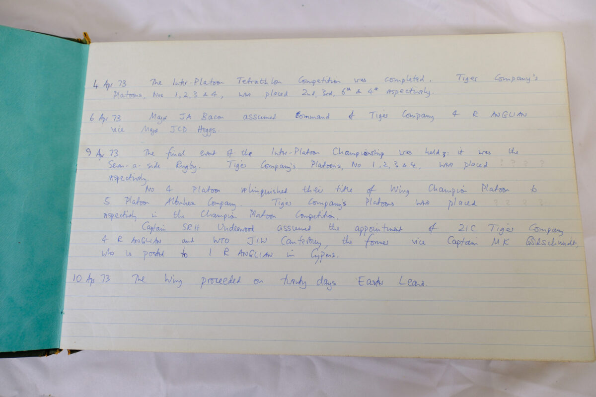 4th Battalion Regimental log from 1973 4th Battalion Regimental log from 1973