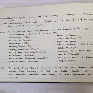 4th Battalion Royal Anglian Regiment Battalion log book from 1973