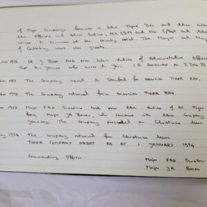 4th Battalion Royal Anglian Regiment Battalion log book from 1973
