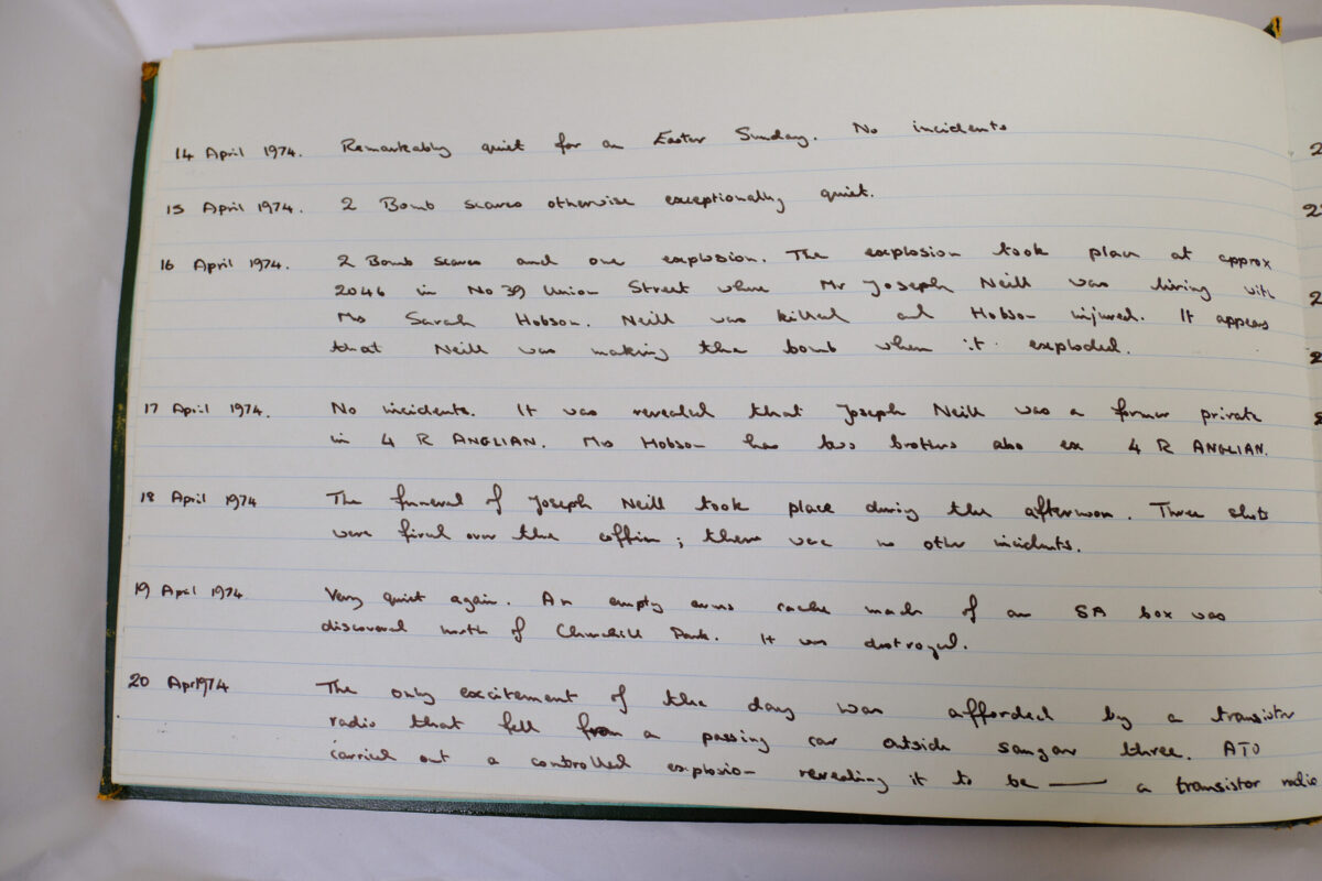 4th Battalion Royal Anglian Regiment Battalion log book from 1973 4th Battalion Royal Anglian Regiment Battalion log book from 1973