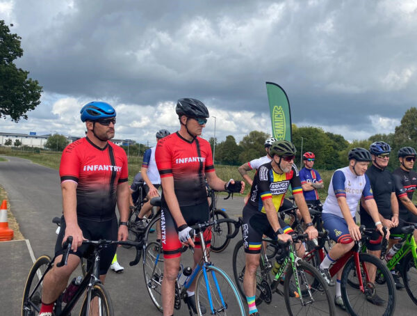 WO2 McCaughey wins the support race at the Army cycling championship